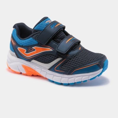 Joma Vitlay Jr 2103 Navy Orange, chaussure de sport à scratch garçon