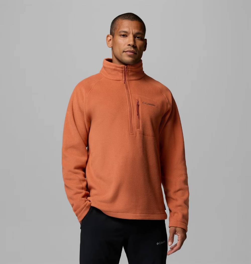 columbia-fast-trek-hz-fleece-teak-brown-pull-polaire-homme