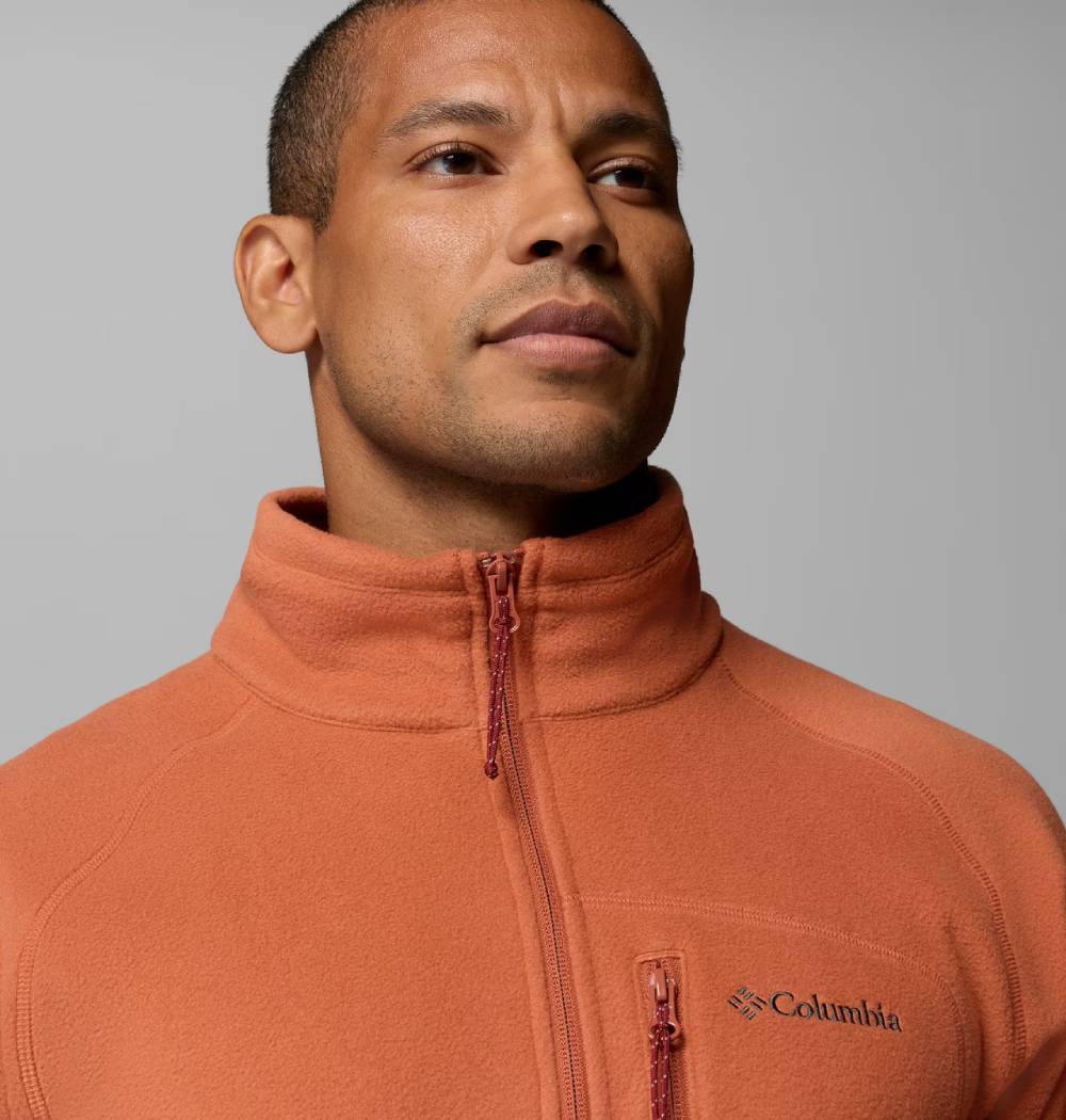 columbia-fast-trek-hz-fleece-teak-brown-pull-polaire-homme